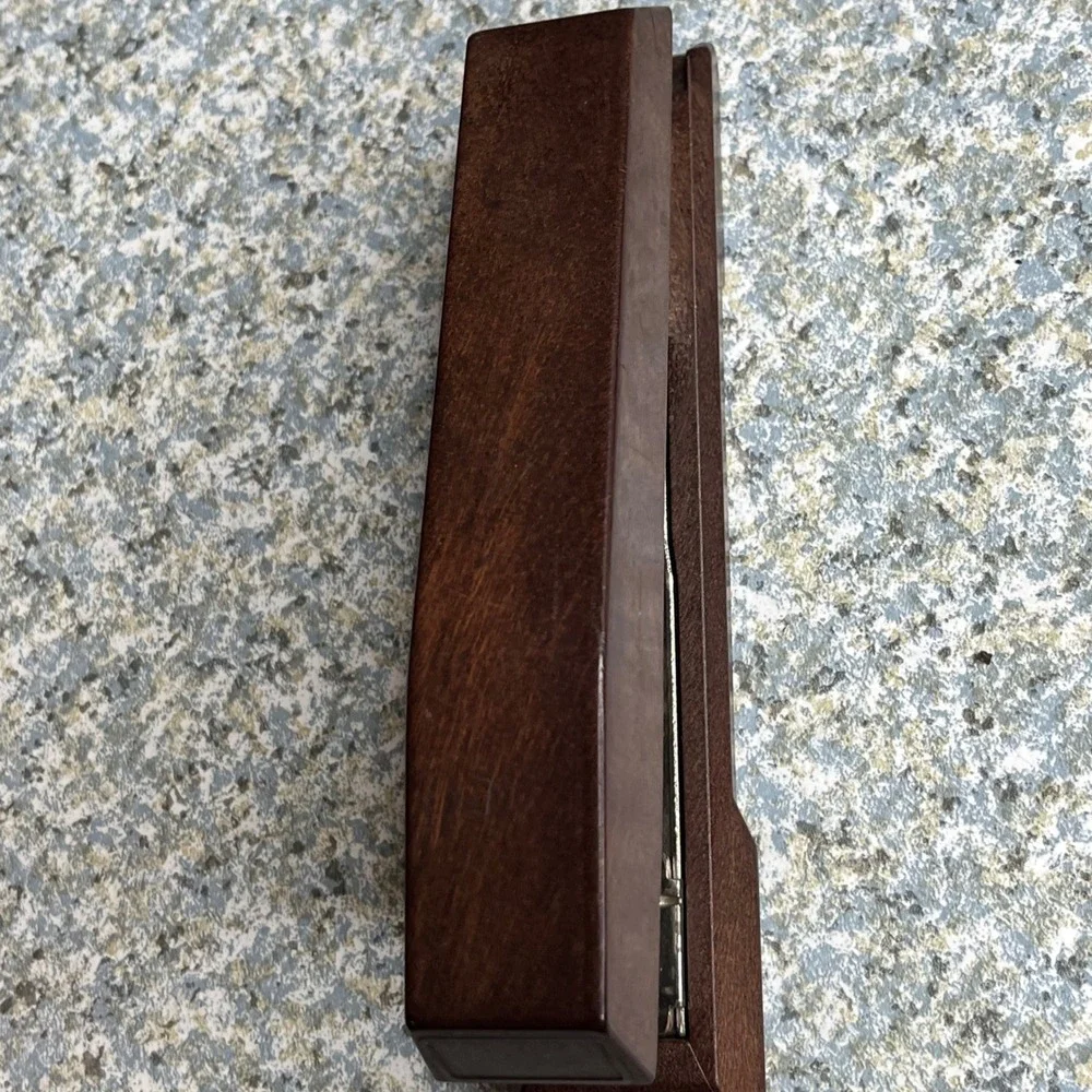 Faber-Castell Stapler FC-17 Brown WoodGrain Finish Vintage Office Made in Sweden